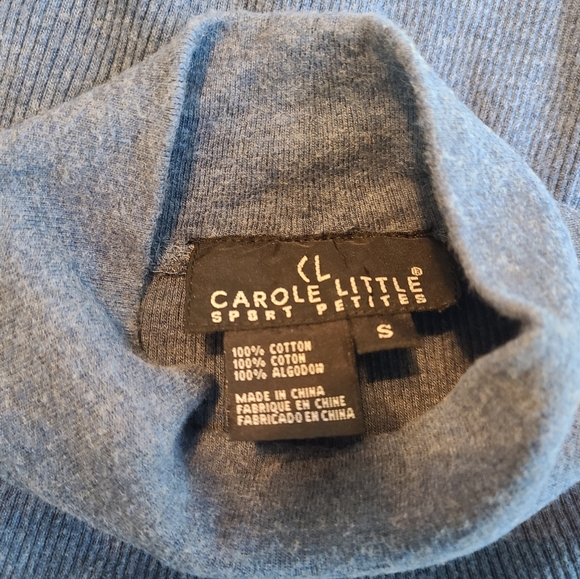 (587) Carole Little Sports Petites Woman's Long Sleeve Turtleneck, Size: S Blue - Picture 8 of 14